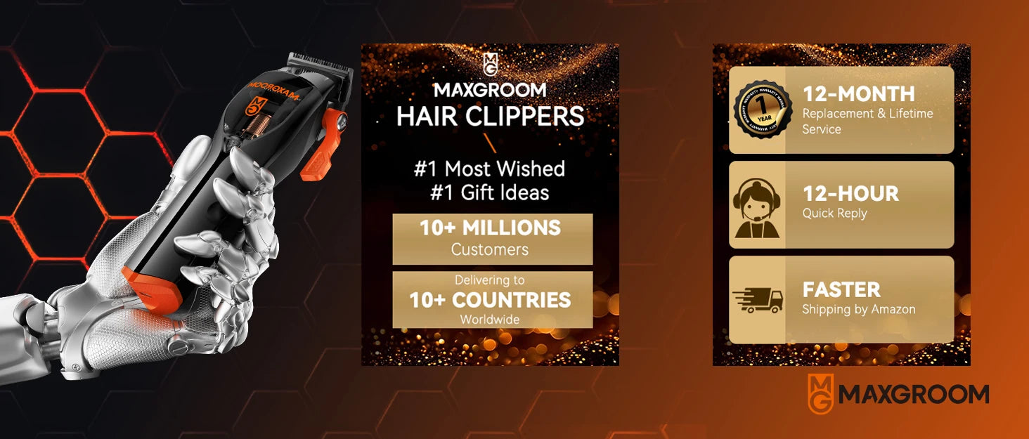 MAXGROOM Professional Hair Clippers for Men Premium Home Haircut Kit Cordless Hair Cutting Clippers and Trimmers Set