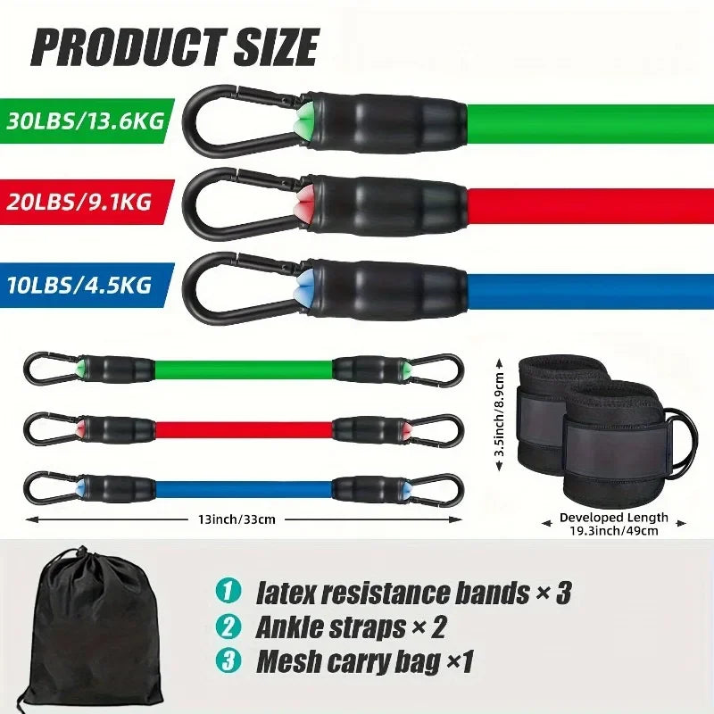 Resistance Bands Set Portable Fitness Equipment Bodybuilding Home Gym Professional Weight Training Fitness Elastic Rubber Bands